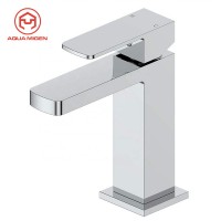 (Chrome) Bathroom Sink Faucet Lead Free Solid Brass Body Modern Single Handle Basin Mixer Taps